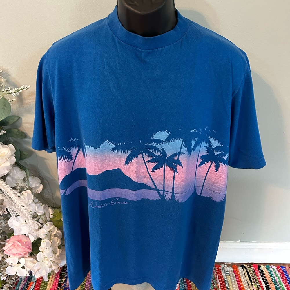 80s Hawaii Diamond Head Waikiki All Over Print Shirt Vintage Crazy Shirts Large